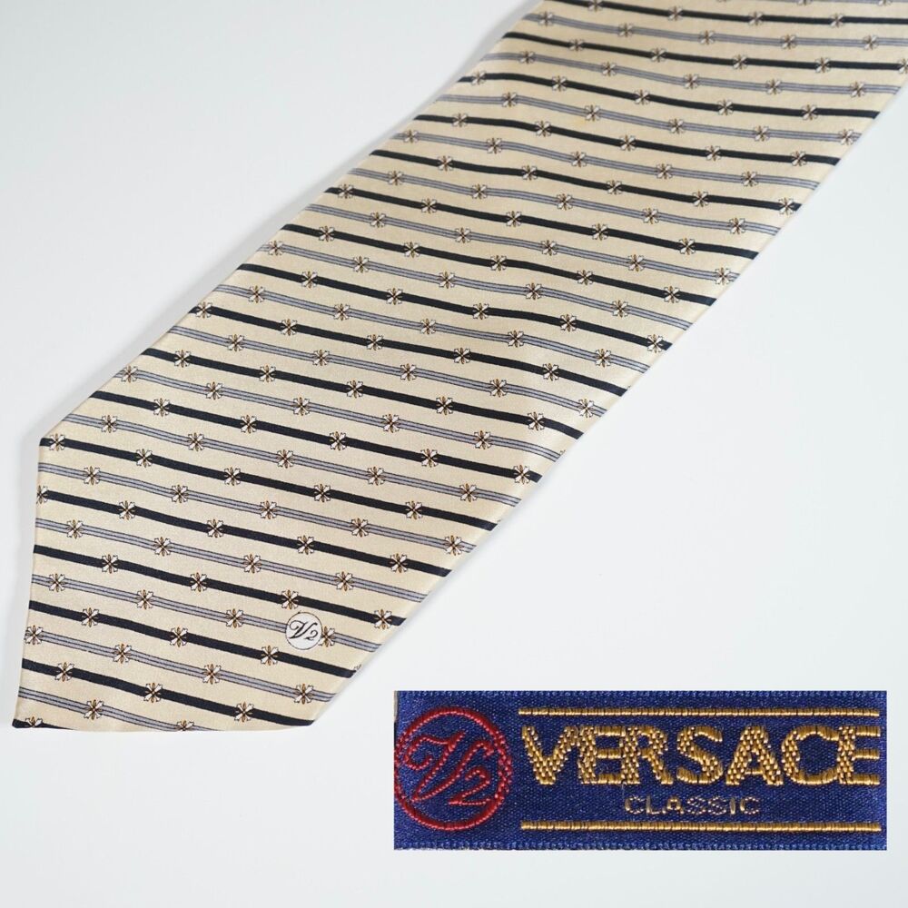 Versace Versace Classic V2 Tie Striped Pattern Vintage Designer